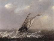 unknow artist a smalschip on choppy seas,other shipping beyond oil painting